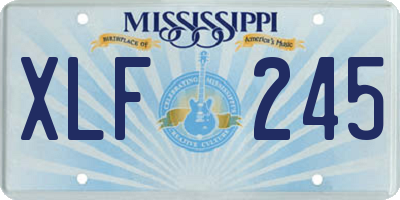 MS license plate XLF245