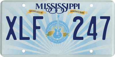 MS license plate XLF247