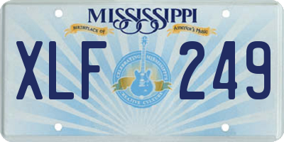 MS license plate XLF249