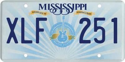 MS license plate XLF251