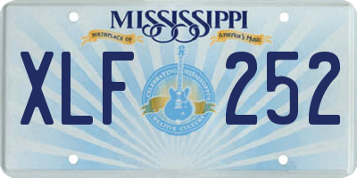 MS license plate XLF252