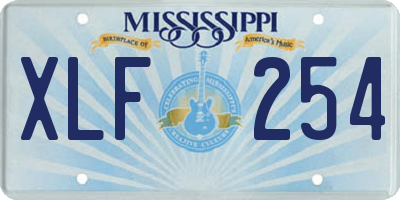 MS license plate XLF254