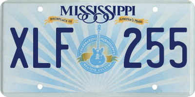 MS license plate XLF255