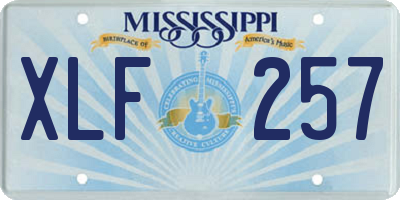 MS license plate XLF257