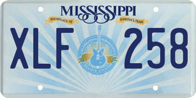 MS license plate XLF258