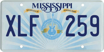 MS license plate XLF259