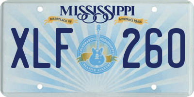 MS license plate XLF260