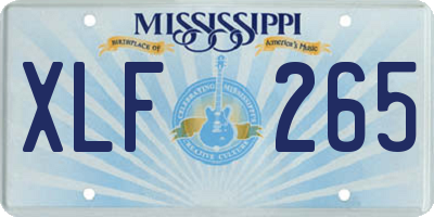 MS license plate XLF265