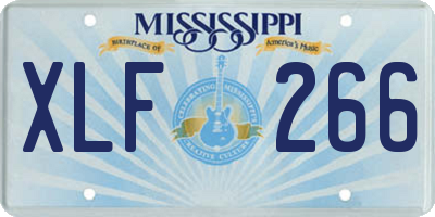 MS license plate XLF266