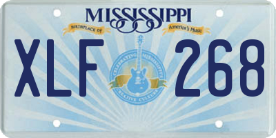 MS license plate XLF268