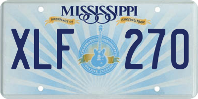 MS license plate XLF270