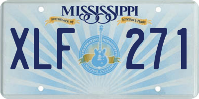 MS license plate XLF271