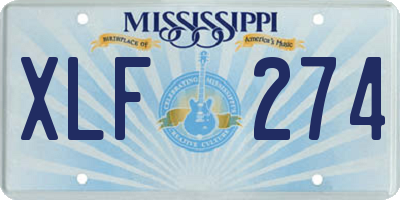 MS license plate XLF274