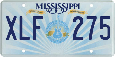 MS license plate XLF275