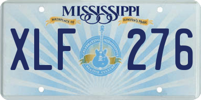 MS license plate XLF276