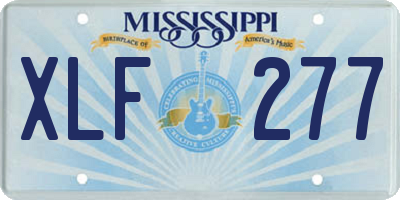 MS license plate XLF277