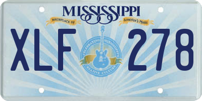 MS license plate XLF278