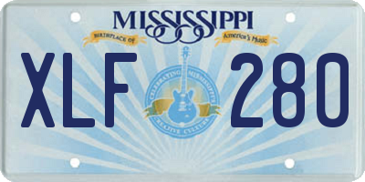 MS license plate XLF280