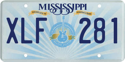 MS license plate XLF281