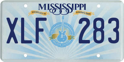 MS license plate XLF283