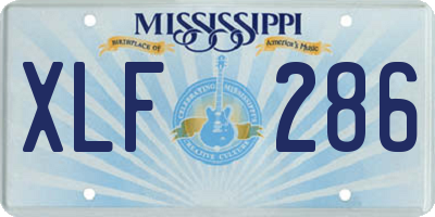 MS license plate XLF286