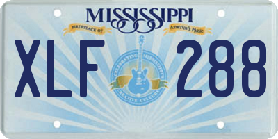 MS license plate XLF288