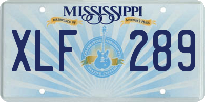 MS license plate XLF289