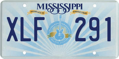 MS license plate XLF291