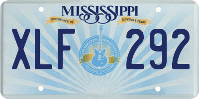 MS license plate XLF292