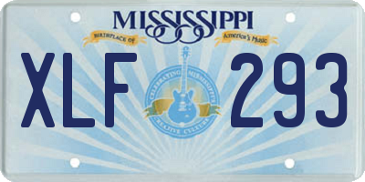 MS license plate XLF293