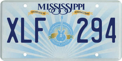 MS license plate XLF294