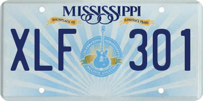 MS license plate XLF301