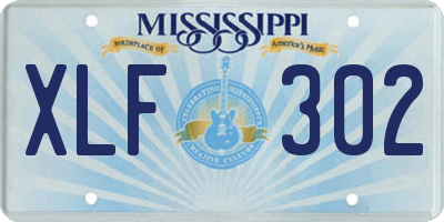 MS license plate XLF302
