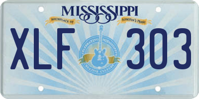 MS license plate XLF303