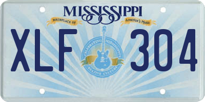 MS license plate XLF304