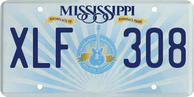 MS license plate XLF308