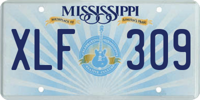 MS license plate XLF309