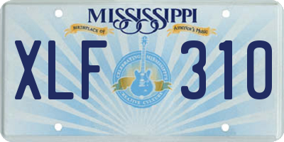 MS license plate XLF310