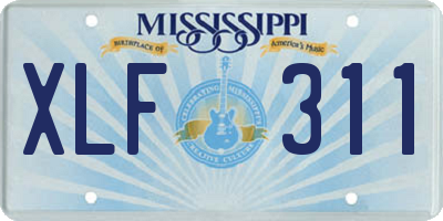 MS license plate XLF311