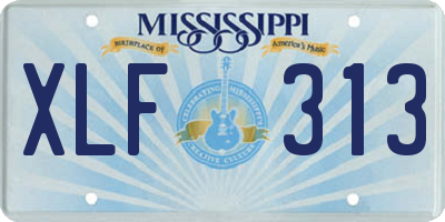 MS license plate XLF313