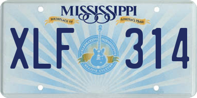 MS license plate XLF314