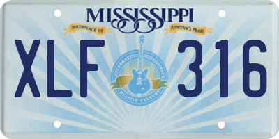 MS license plate XLF316