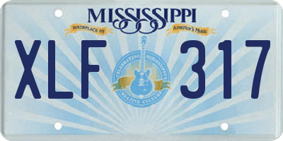MS license plate XLF317