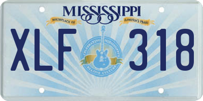 MS license plate XLF318