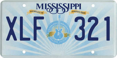 MS license plate XLF321