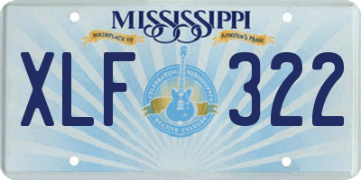 MS license plate XLF322