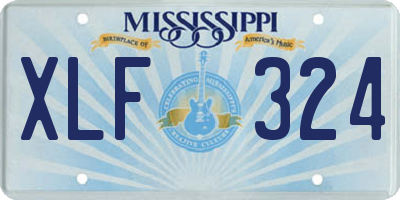 MS license plate XLF324