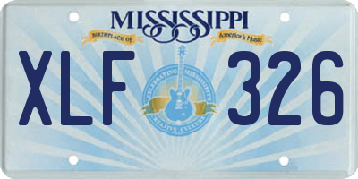 MS license plate XLF326