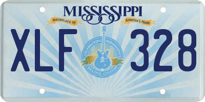 MS license plate XLF328