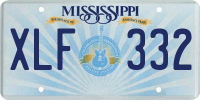 MS license plate XLF332